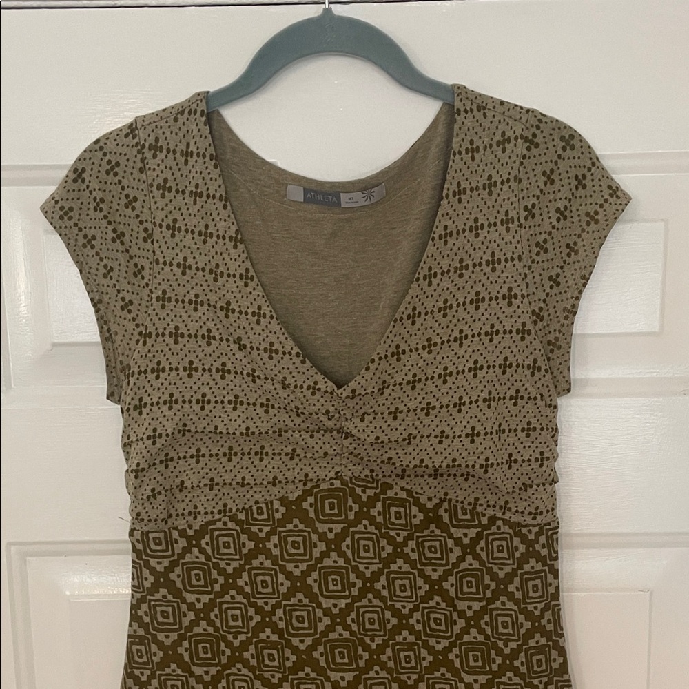 Athleta Green Patterned Midi Dress - Picture 3 of 4